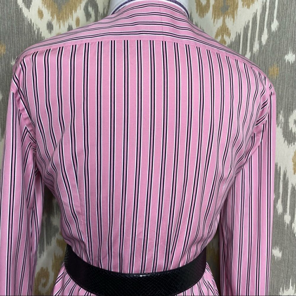 Ralph Lauren ~ Pink Shadow Stripe Polished Cotton Slim Fit Button Up Shirt - Picture 5 of 16